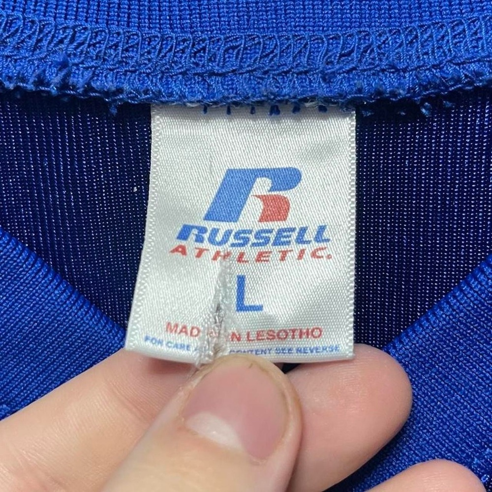 vintage 2000s Russell athletic Kailua Mustangs # 1 blue sports football jersey - Picture 4 of 5